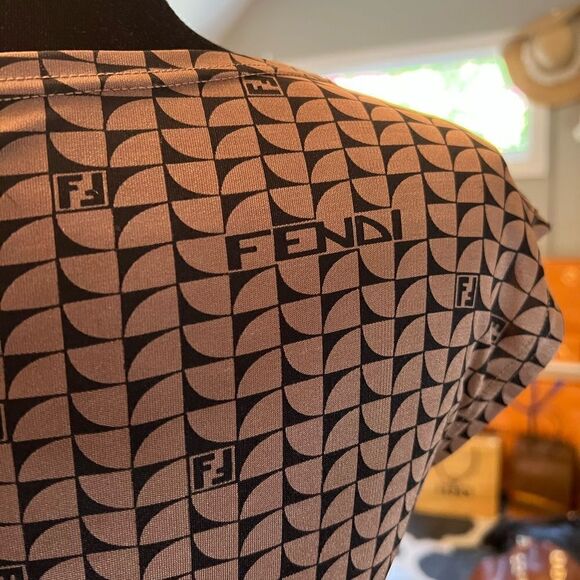 FENDI FF Vintage Contrast Geometric Top - Picture 7 of 7